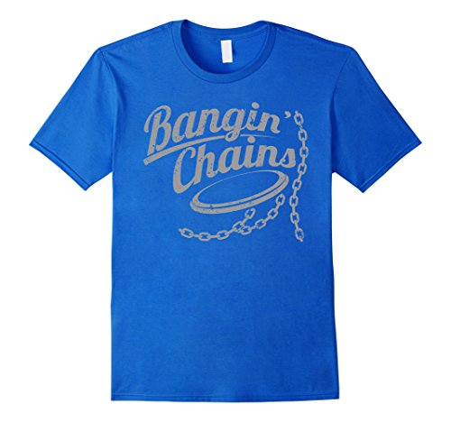 Men's Bangin Chains Disc Golfing Shirt Frisbee Golf Shirt Large Royal Blue
