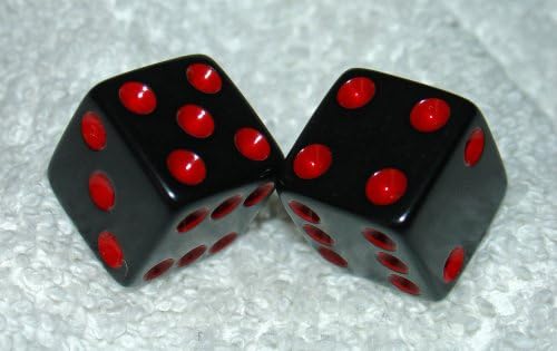 Black With Red Dots Opaque Dice Pair