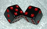 Black With Red Dots Opaque Dice Pair