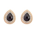 Candy Color Drop Zircon Crystal 18k Gold Plated Earrings Stud Women Jewelry Earnuts 989 (991)