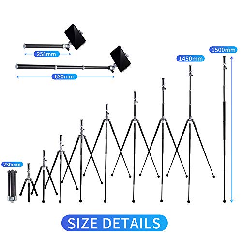 Travel Tripod, 3 in 1 Portable Lightweight Selfie Stick Tripod Monopod with 360 Degree Ball Head for iPhone, DSLR Cameras - Thumbnail 5