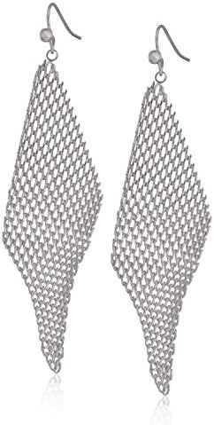 Jules Smith Mini Mesh Wave Silver Drop Earrings