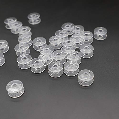 image for Tosnail 125 Pieces Clear Plastic Sewing Machine Bobbins with 5 Storage