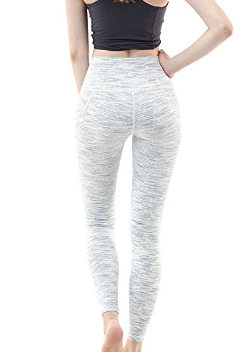 Tesla TM-FYP56-SDW_Large Yoga Mesh Long Pants High Tummy Control Waist w Hidden Pocket FYP56