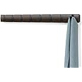 Umbra - Flip Wall-Mounted Coat Rack Rail Hook for Hats, Jackets, Bags and More, Wood, Metal, Black/Walnut