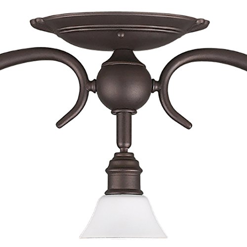 Canarm IT217A03ORB10 Addison 3-Light Dropped Track Lighting with Flat Opal Glass Shades, Oil Rubbed Bronze