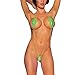 FEESHOW Women Sexy Weeny Sling Shot Micro Mini Bikini Thong One-Piece Teddy Green One Size