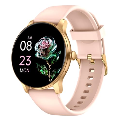 Smart Watch for Men Women, 1.38'' Smart Watches (Answer/Make Call), Fitness Tracker with Heart Rate/Sleep Monitor, IP68 Waterproof Activity Tracker, Pedometer for Android iOS(Chalk Pink) by AcclaFit - Used condition - CA$23.34
