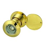 TOGU TG3828YG-SC UL Listed Solid Brass HD Glass Lens 220-degree Door Viewer Peephole with Heavy Duty Privacy Cover for 1-3/5