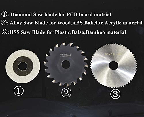 NovelLife Mini Hobby Table Saw with Miter Gauge,3 Inch HSS Alloy Steel Circular Saw Blade,96W Power Supply for DIY Handmade Wooden Model Crafts, Printed Circuit Board Cutting - Thumbnail 5
