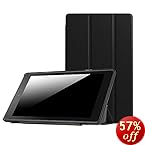 Fintie SmartShell Case for Amazon Fire HD 8 (2016 6th Generation), Ultra Slim Lightweight Standing Cover with Auto Wake / Sleep for Fire HD 8 Tablet (2016 6th Gen Only), Black