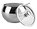 HardNok Stainless Steel Sugar Bowl with Glass Lid and Spoon