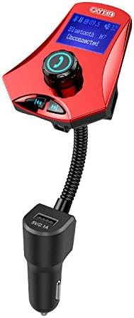 Bluetooth FM Transmitter,GXY KIT Wireless In-Car Radio Adapter Car Kit with 1.44 Inch Clear LCD Screen, AUX Input Port, TF Card Slot, 3 USB Car Charger Ports for phones