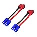 2pcs EC2 male Banana connector to T female plug wire adapter for RC lipo battery