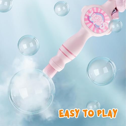 Elastic Bubble Fog Wand, Magic Smoke Bubble Machine with Colorful Elastic Bubbles & Smoke Effect, Portable Interactive Mist Bubble Machines for Parties(Blue)