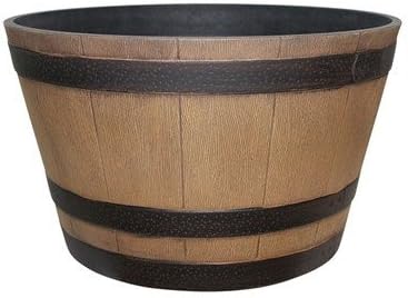 Round Barrel Planter Finish: Natural Oak
