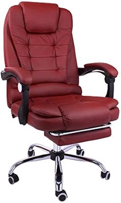 Halter Reclining Leather Office Chair Modern Executive Adjustable Rolling Swivel Chair Gaming Chair With Headrest And Retractable Footrest Burgundy Amazon Sg Home