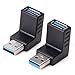 USB 3.0 Adapter Couplers 90 Degree Male to Female,USB Connector Extender Plug Coupler Extender 4PCS (Including Left,Right and Up,Down Angle Adapter)