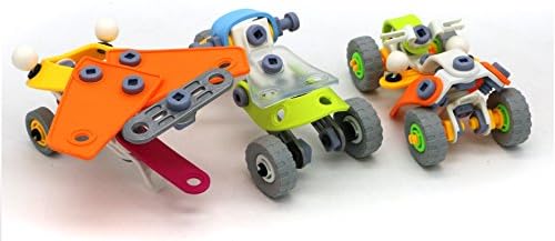 3 Designs in One Package from Verzabo with 163 Pieces Allows Kids to Pick And Choose What They Build Between a Helicopter Glider, Dune Buggy and 3 Wheel Motorcycle