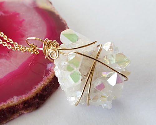 Opal Aura wire wrapped in 14K gold filled wire by Energy Peace Shop