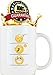 Whimsical Gift World Funny Coffee Cup/Mug, Emoji Smiley Face, Leak Proof with Large Handle, Humorous and Unique Novelty Gag Gift for Moms, Dads, Boys, Girls, Boss, Office and Others, 16 oz., Large
