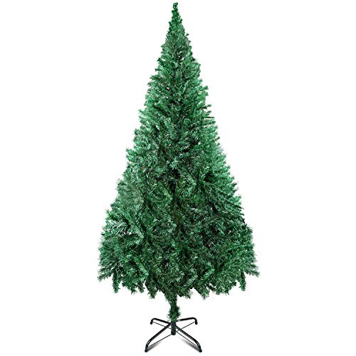 LEHOM Christmas Trees Unlit Artificial 6 Feet Premium Hinged Spruce Full Tree with Solid Metal Stand (900 Tips) - Thumbnail 7