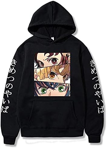 Men demon slayer hoodie anime nezuko zenitsutanjirou pullover