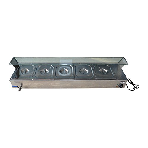 9TRADING New 110V1500W 5-Pan Steamer Bain-Marie Buffet Countertop Food Warmer Steam Table, Free Tax, Delivered Within 10 Days - Thumbnail 7