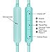 Reetec In Ear Headphones Stereo Bass Sports Earbuds RT-S1 Volume Remote Control with Microphone Wired Headphones Earphones (Cyan)