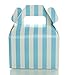 Light Blue Candy Box Set, Baby Shower Favor Boxes (36 Pack) - Winter Frozen Birthday Party Supplies, Striped, Chevron & Polka Dot Small Square Gable Wedding Gift Box