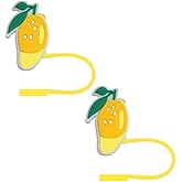 STRACOUPI Mango Fruit Silicone Straw Covers for Stanley Cup, Reusable, Cute Toppers Accessories for Tumblers, 2PCS Decorative & Personalized Straw Cover Cap (s1)