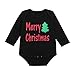 3PCS Baby Boys Girls Merry Christmas Plaid Outfit Set Long Sleeve Romper Pants With Hat