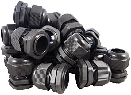 PG21 Black Nylon Waterproof Cable Gland 13-18 mm 50 Pack