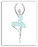 Ballerina Personalized Name Print, Ballet Dancer Gift, Dance Art, 8x10 or 11x14 Print