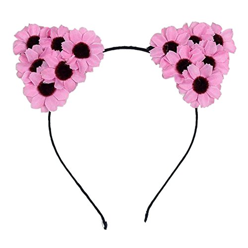 Ztl Cute Sun Flower Cat Ears Headband Cosplay Costume Party Hairband Hair Hoop