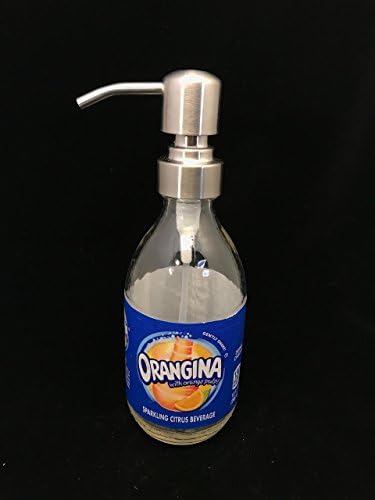 Glass Dispenser for Soap/Lotion - Orangina - Reclaimed Bottle