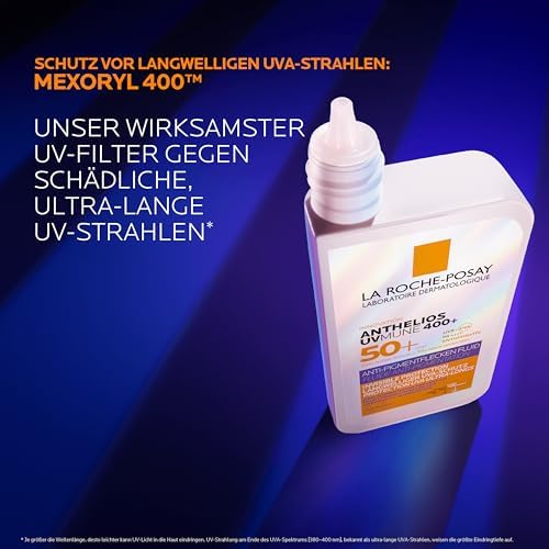 Anthelios UVMUNE 400 Anti-Pigmentflecken Fluid LSF 50+, Effektiver Sonnenschutz mit Mexoryl 400 gegen langwellige UV-Strahlen, Für zu empfindliche, zu Pigmentflecken neigende Haut, 50ml