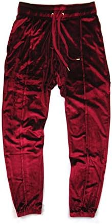 OQIU Mens Velvet Velour Loose Gym Hip Hop Fashion Stripe Jogger Pants