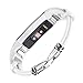 bayite Leather Bands Compatible with Fitbit Alta and Alta HR, Metal Clasp Leather Cord Wristband, (White, 5.5