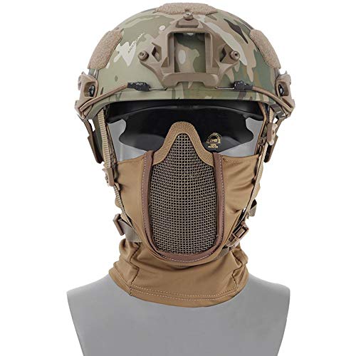 MOGOI Steel Mesh Airsoft Mask, Ninja Style Balaclava Mesh Mask Breathable Half Face Airsoft Mask for Fencing, Airsoft, Paintball, BB Gun, CS Game, Hunting and Shooting, C