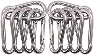 10 Pack Spring Snap Hook Carabiner Galvanized Steel Clip Keychain
