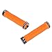 FIFTY-FIFTY Double Lock-On Mountain Bike Grips, Bicycle Handlebar Locking Grips, Non-Slip MTB Handle (Orange)