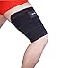 Runflory Thigh Support Brace, Adjustable Thigh Slimmer Trimmer Compression Thigh Sleeve Wrap Brace for Sore Hamstring, Quad Support or Injury Recovery, Running & Sports - One Size, Black