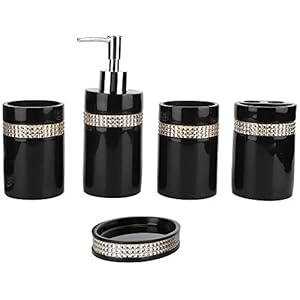 OIHODFHB 5 Stks Set Badkamer Accessoire Sets Zeep Schotel Dispenser Tandenborstel Pasta Houder Wassen Cup Bad Set