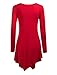 MBJ WT737 Womens Long Sleeve Handkerchief Tunic L RED