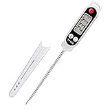LQQBSTORAGE Instant Read Thermometer Super Fast Digital Meat Thermometer with Long Probe Food Thermometer Instant Read Meat Thermometer for Grilling Kitchen Cooking BBQ Candy Milk (White)