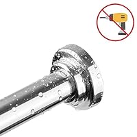 GOODUSCN Shower Curtain Rod 42-76 Inches Stainless Steel Tension Rod Large Non-Slip Plate Spring Tension Curtain Rod for Bath Kitchen Home Never Collapse No Drilling