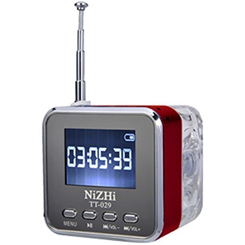 iwish TT029 Portable Mini Digital Speaker Crystal Colorful Flashing LED Light USB Flash Drive and Micro TF Card Music Mp3 Player Alarm Clock FM Radio