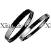 Xiaodian Titanium Stainless Steel Couple Cuff Bracelet Polished Pure Black Plated Finish Bangle Anti-Allergy/Anti-Color Fading