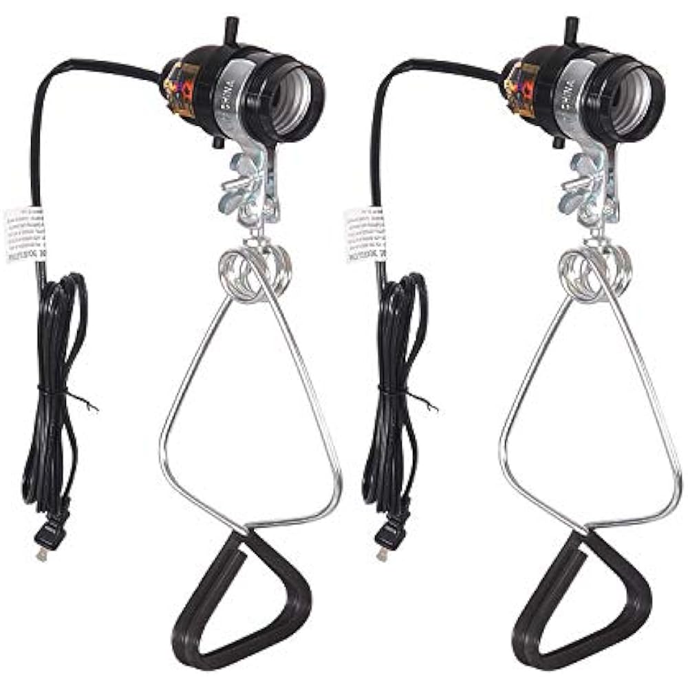 HIWKLTCLAMPSOCKETX2 2Pack 18/2Gauge Brooder And Heat Clamp Lamp With